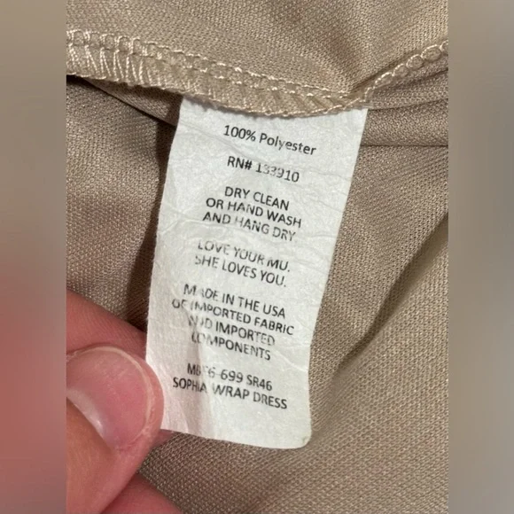 NEW Show Me Your Mumu Sophia Wrap Short Sleeve Bridesmaid Dress Beige Size Small - Picture 16 of 16